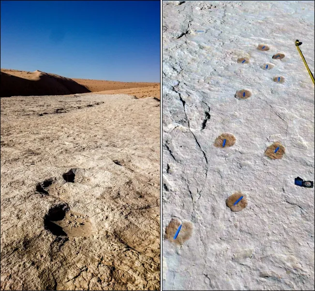 沙特发现距今12万年前的人类脚印，显