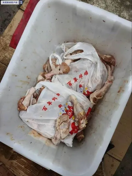 变质鸡腿流向炸鸡连锁店,加工现场污水横流,令人作呕