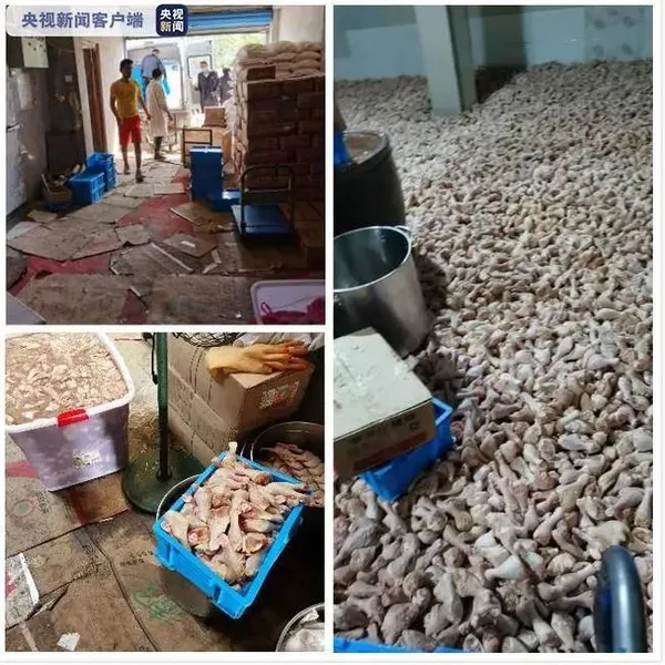 变质鸡腿流向炸鸡连锁店,加工现场污水横流,令人作呕