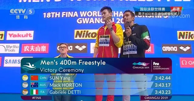 霍顿挑唆季军不与孙杨合影!意大利人拒绝:我练得苦,要站上领奖台