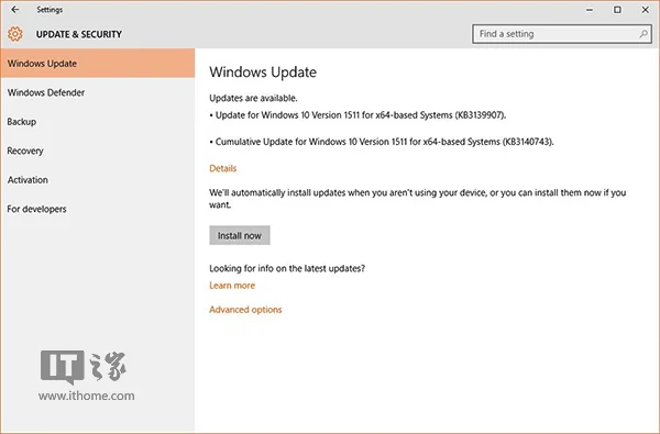 补丁任性！部分用户Win10正式版10586