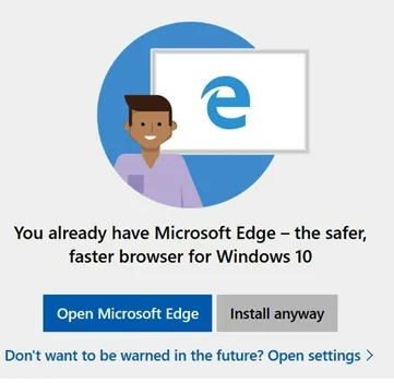 Win10装Chrome/火狐时遭弹窗：Edge更