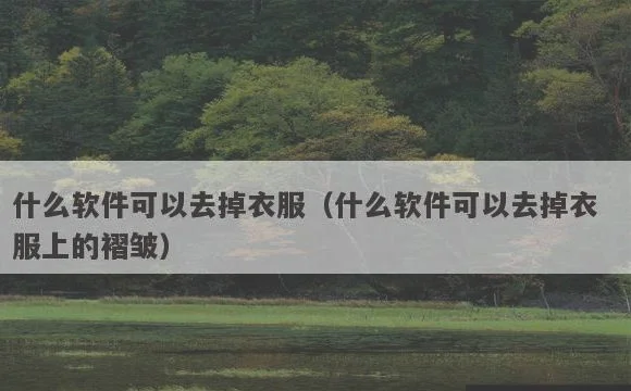 什么软件可以去掉衣服上的褶皱 | 什么软件可以去掉衣服