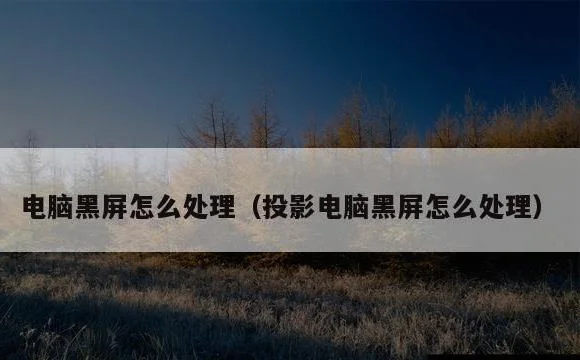 投影电脑黑屏怎么处理 | 电脑黑屏