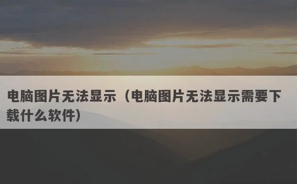 电脑无法显示需要下载什么软件 | 