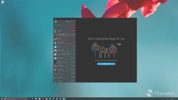 Win10秋季创意者更新全面铺开毛玻璃特效：Skype加入