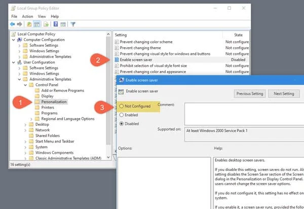 Win10系统屏幕保护程序设置为灰色
