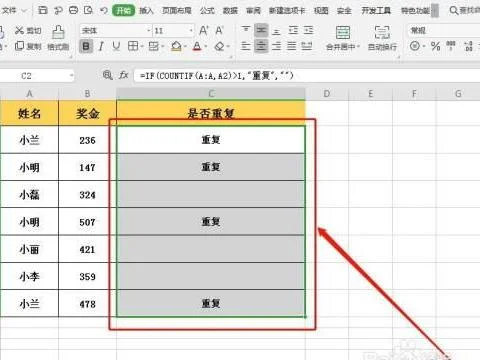 在WPS中将重复姓名标出次数 | wps