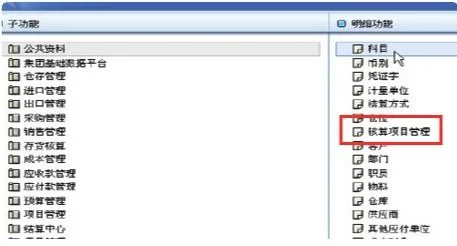 核算,科目,金蝶,项目