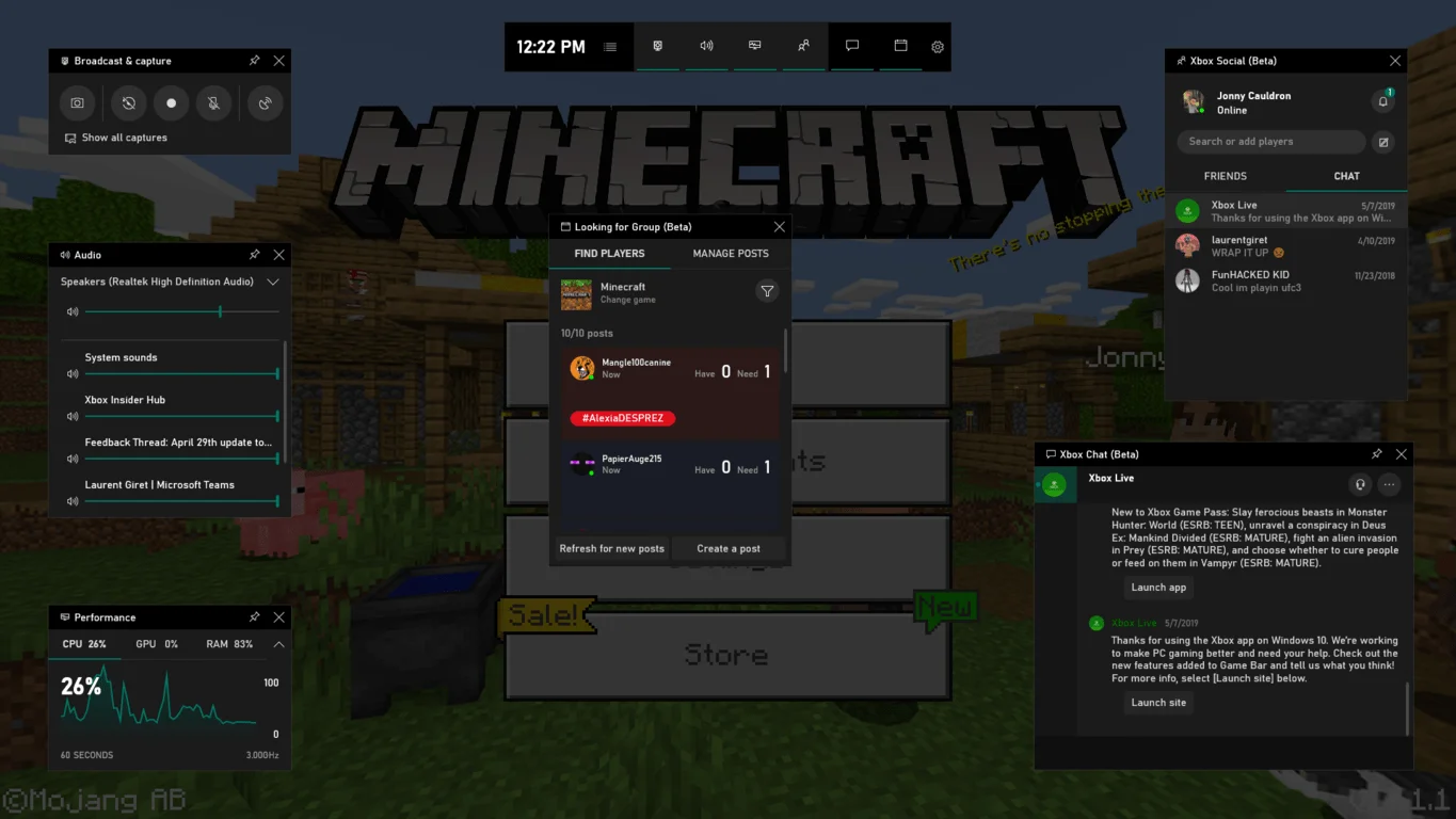 Win10系统新特性：Xbox支持显示实时帧数！