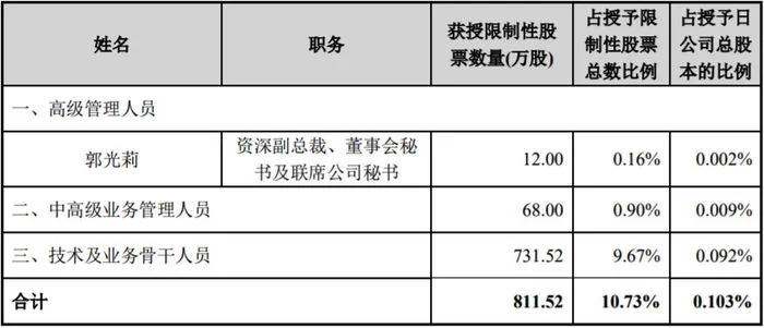 中芯国际向1175名激励对象授予811.