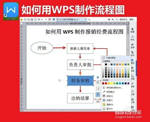 wpsppt如何画流程图